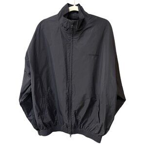 Balenciaga Black Nylon Jacket With "Free" Back Print & Embroidered Logo Size 50